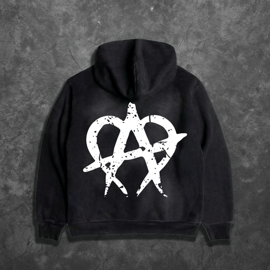 Cracked Anarchy Hoodie - Smoked/White
