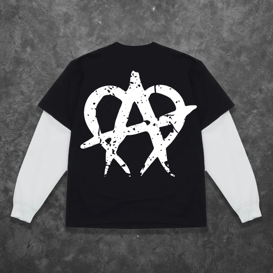 Cracked Anarchy Long Sleeve - Black/White