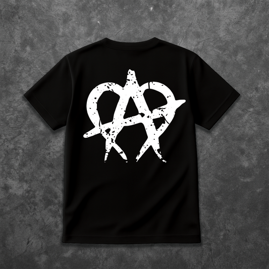 Cracked Anarchy T Shirt - Black/White