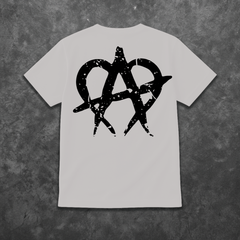 Cracked Anarchy T Shirt - White/Black