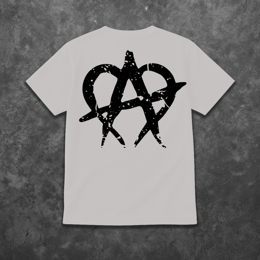 Cracked Anarchy T Shirt - White/Black