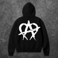 Cracked Anarchy Hoodie - Black/White