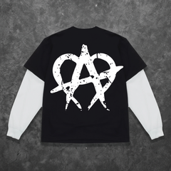 Cracked Anarchy Long Sleeve - Black/White